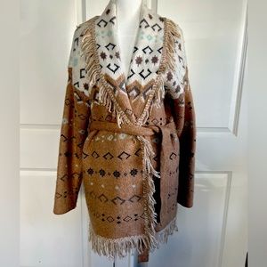Lucky Brand Belted Cardigan Size M